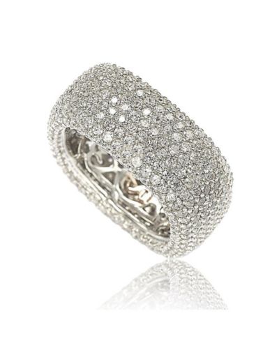 Кольцо Suzy Levian Sterling Silver Cubic Zirconia Square Pave Eternity