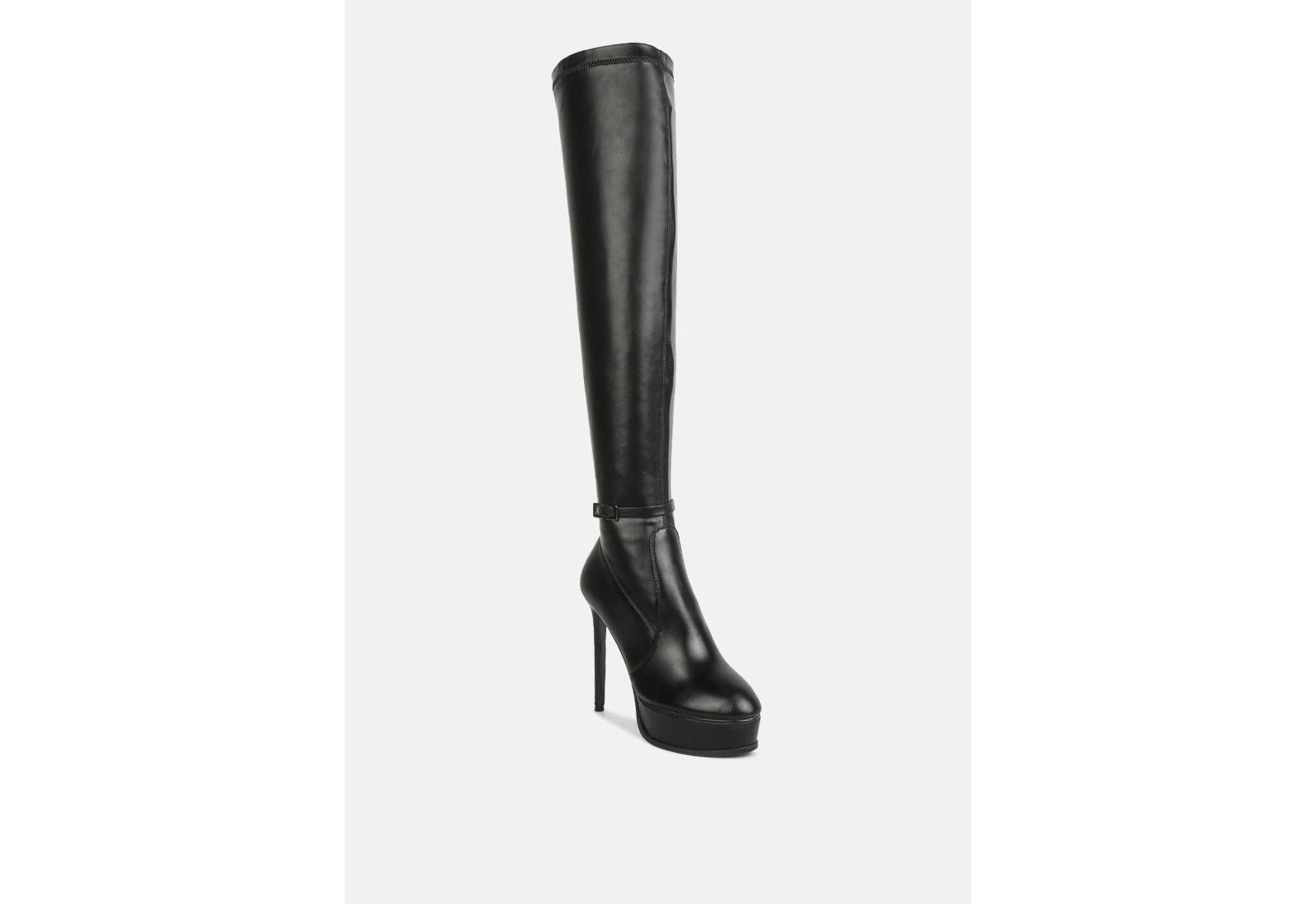 TWINKLES Womens Patent Stiletto Heeled Long Boots