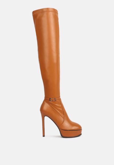 Высокие сапоги TWINKLES Womens Patent Stiletto Heeled Long Boots