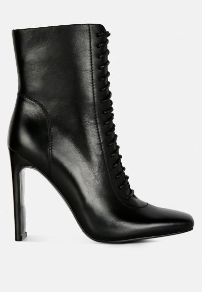 WYNDHAM Womens Lace Up Leather Ankle Boots