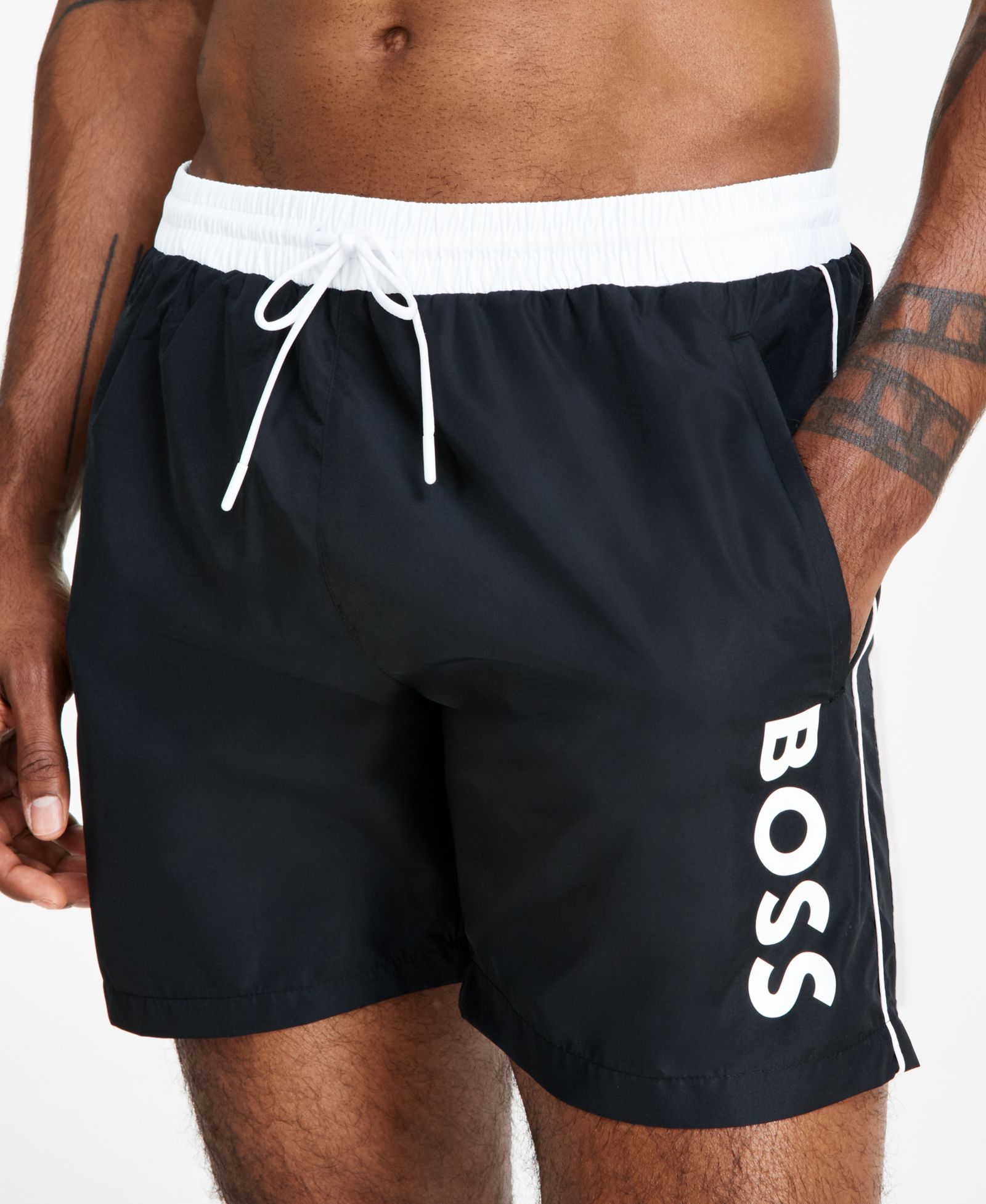 BOSS by Hugo Boss Men's Logo 6" Swim Trunks, Created for Macy's