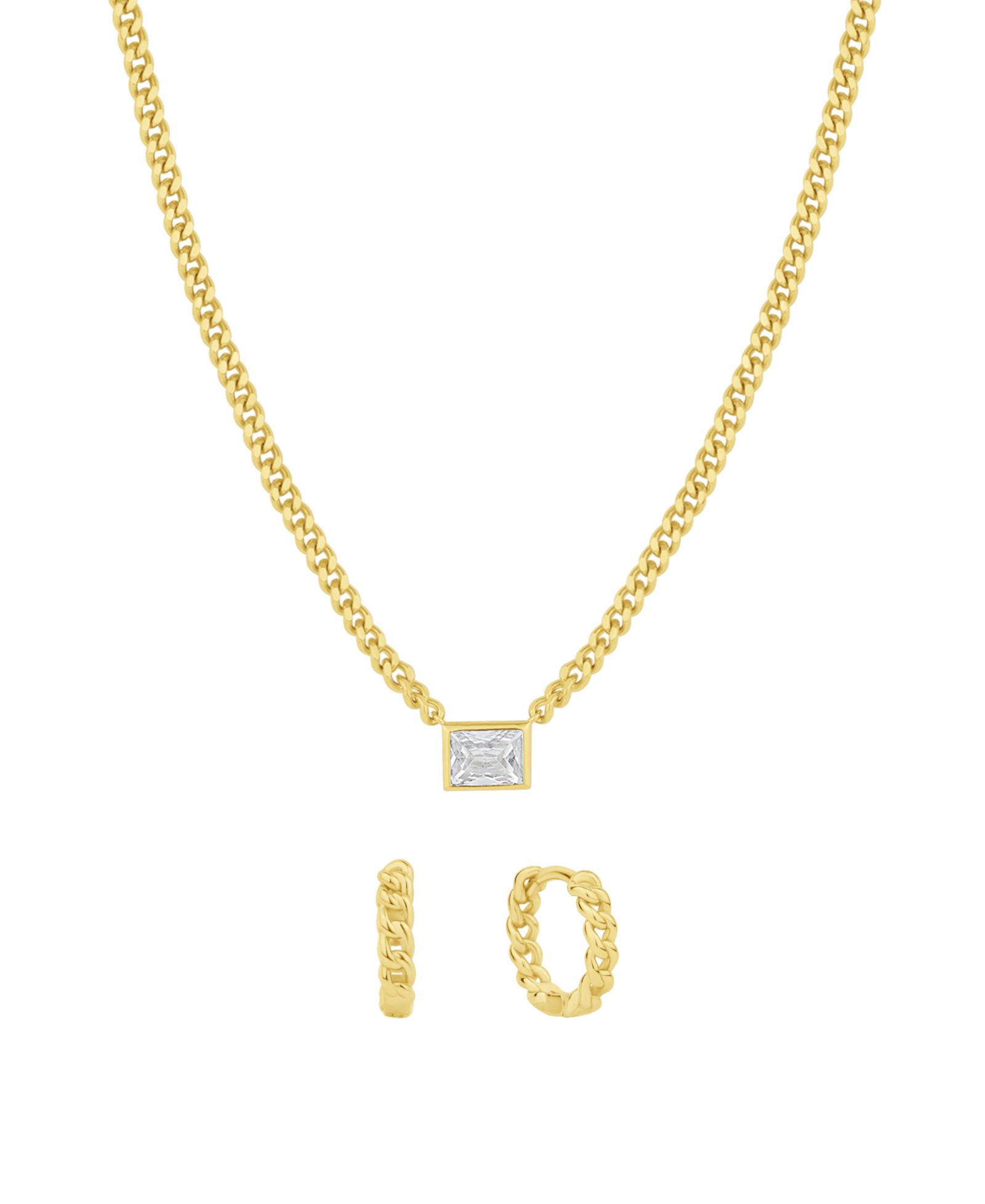And Now This набор серьги-кольца и ожерелье с Cubic Zirconia и шкатулкой