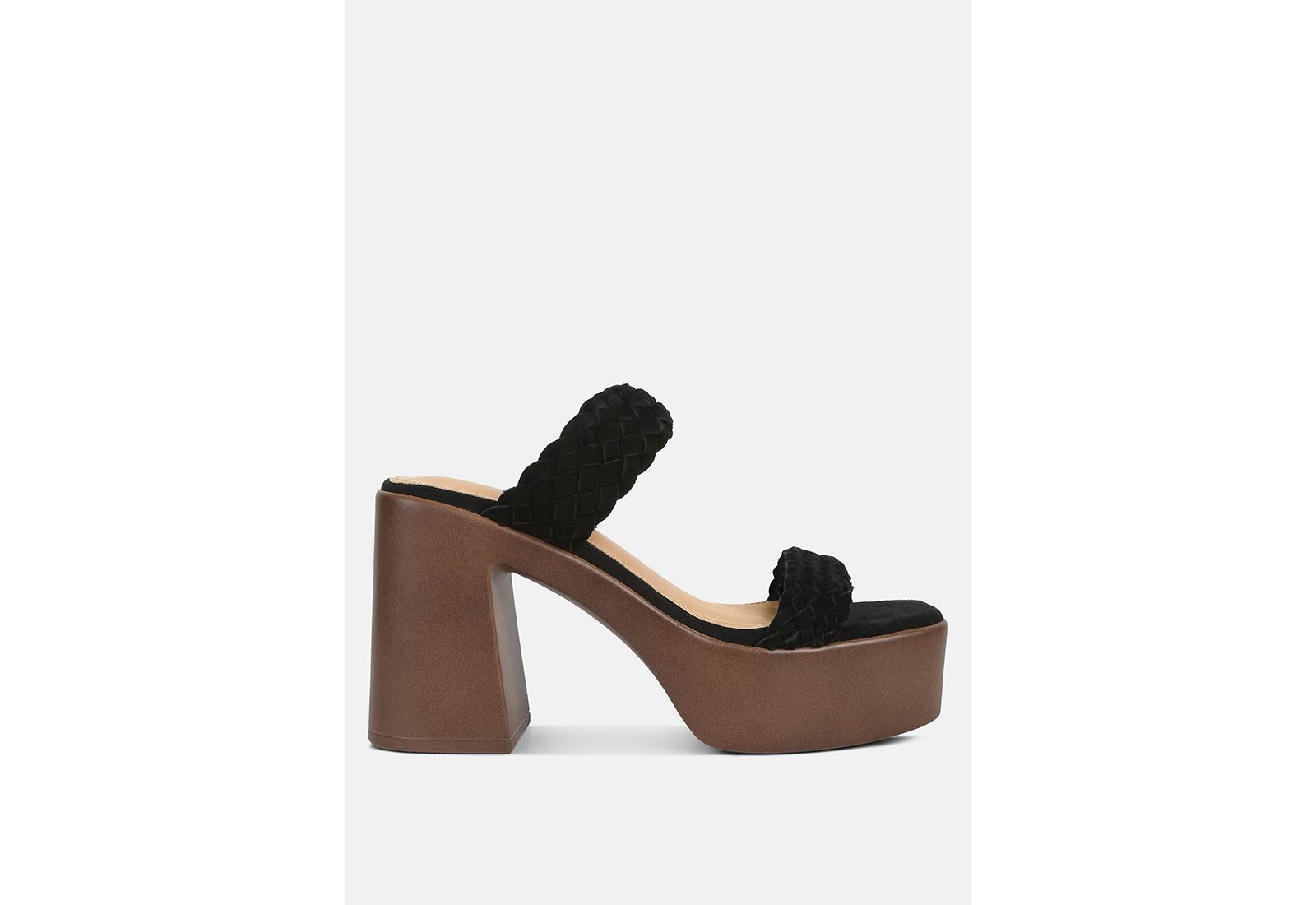 Misaki Womens Woven Suede Strap Platform Sandals
