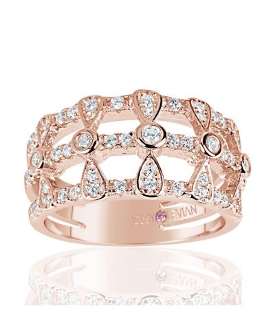 Кольцо Suzy Levian Rose из стерлингового серебра с кубическим цирконием