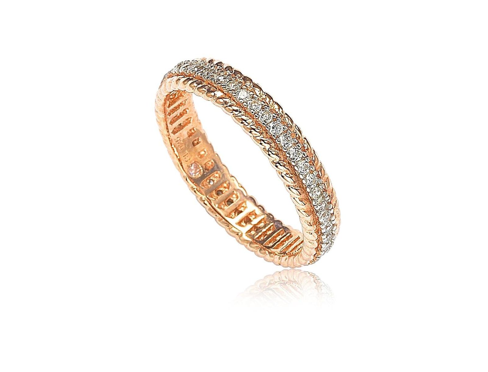 SUZY LEVIAN NEW YORK Suzy Sterling кольцо с цирконием, французская филигрань, eternity band