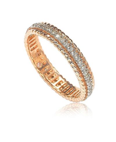 SUZY LEVIAN NEW YORK Suzy Sterling Cubic Zirconia French Filigree Eternity Band