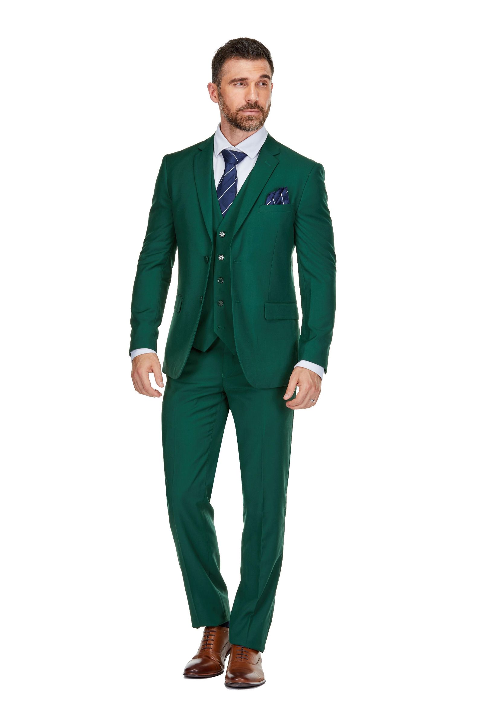 Braveman Men's 3-Piece Premium Vested 3-Piece Slim Fit Suit