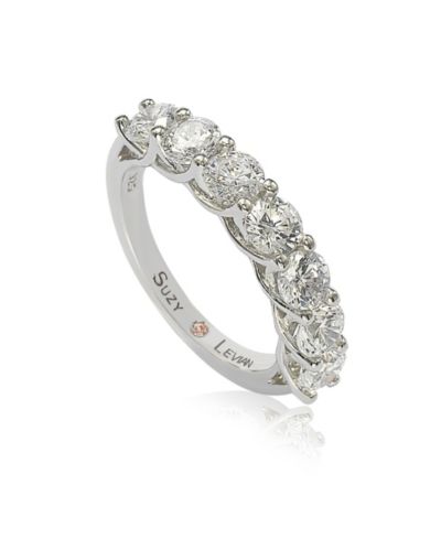 Кольцо Suzy Levian Sterling Cubic Zirconia Alternating & Half Eternity Band
