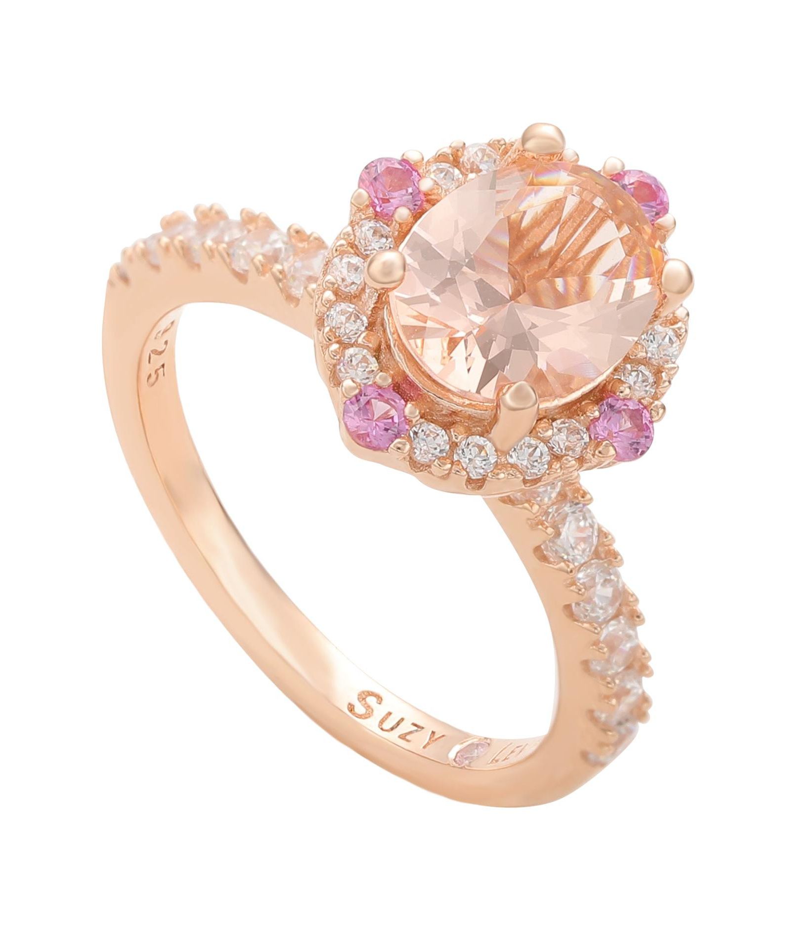 Suzy Levian Sterling Silver Cubic Zirconia Oval Ring
