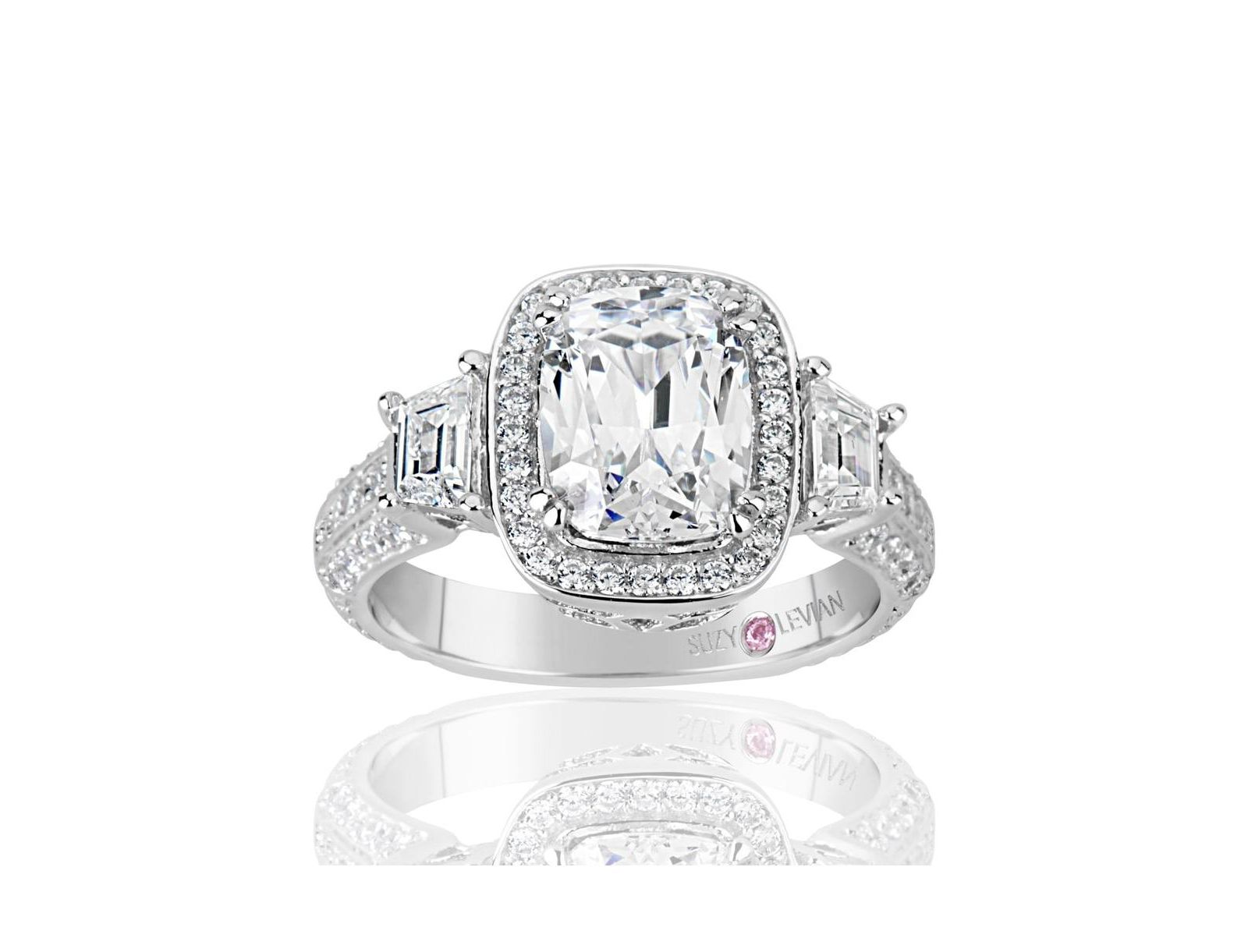 Suzy Levian Sterling White удлиненное обручальное кольцо с кубическим цирконием