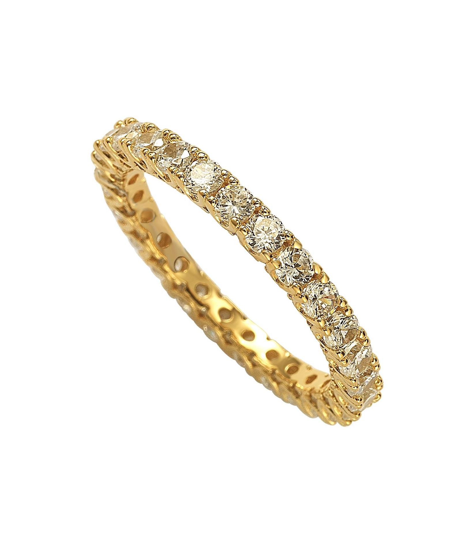 Кольцо-вечность Suzy Levian Sterling Silver Cubic Zirconia Pave U Shape Setting