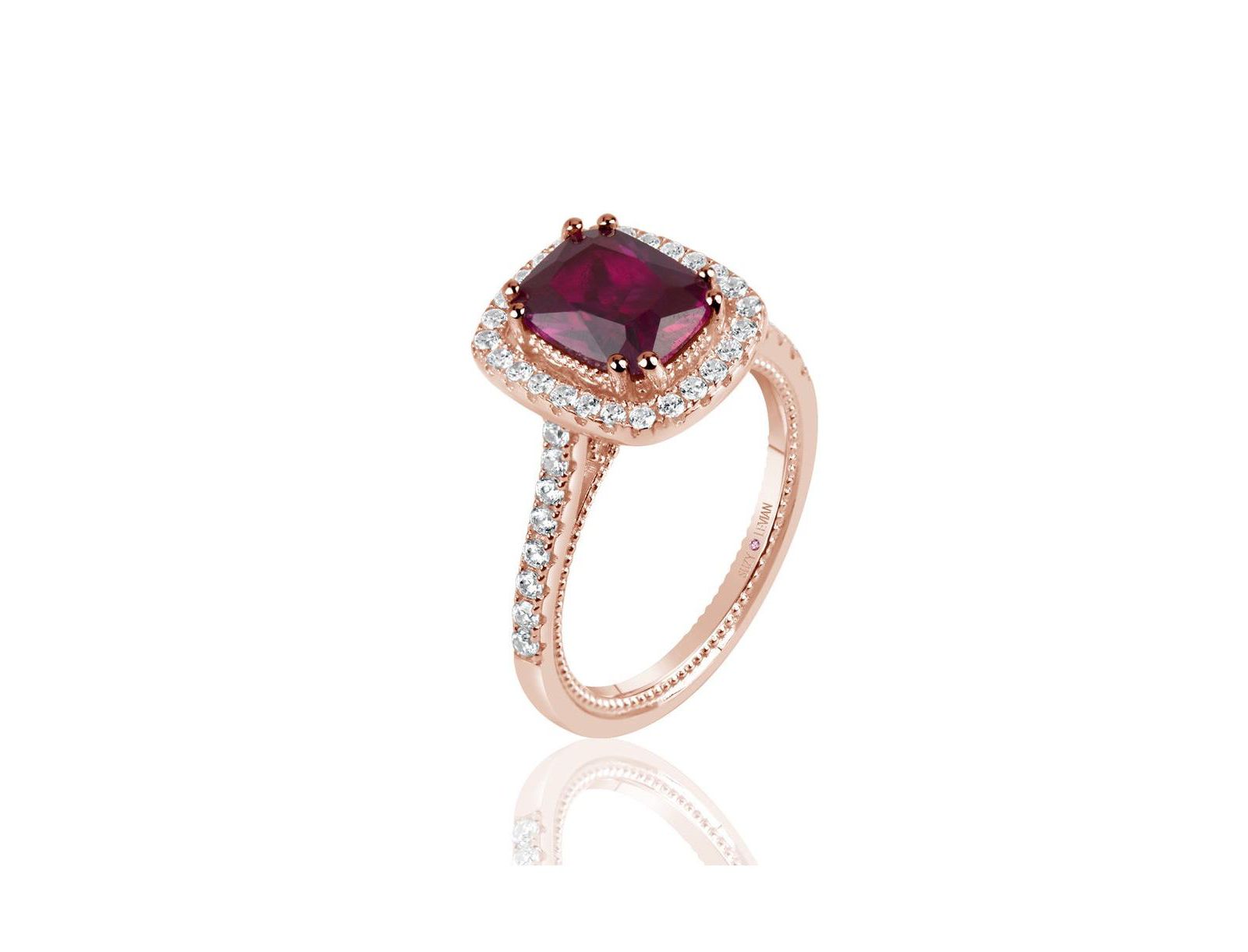 Кольцо Suzy Levian с удлиненным камнем cushion cut из стерлингового серебра и кубическим цирконием