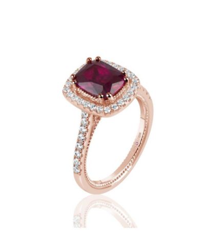 Кольцо Suzy Levian с удлиненным камнем cushion cut из стерлингового серебра и кубическим цирконием