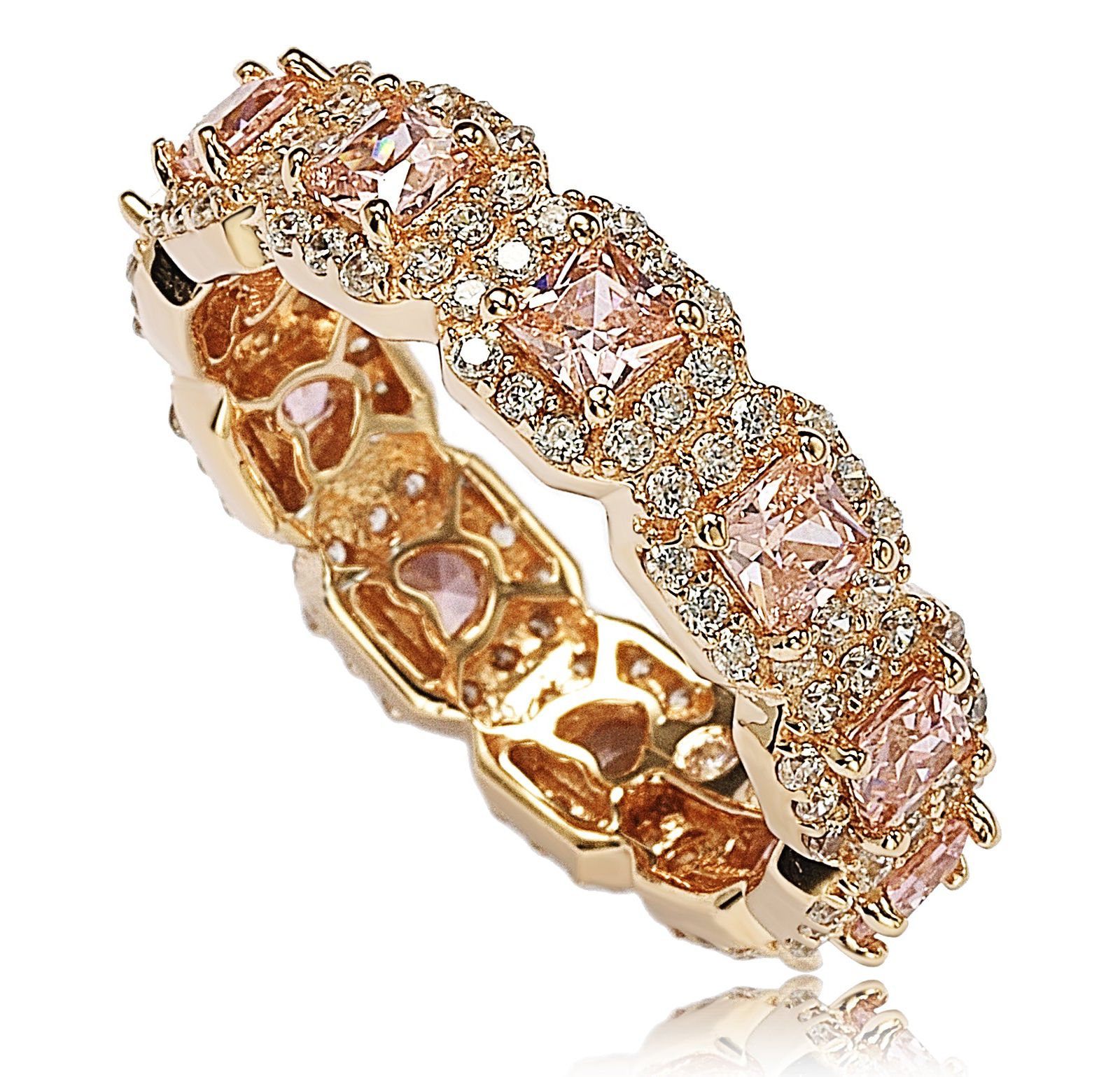 Suzy Levian кольцо Eternity Band с кубическим цирконием Princess Cut