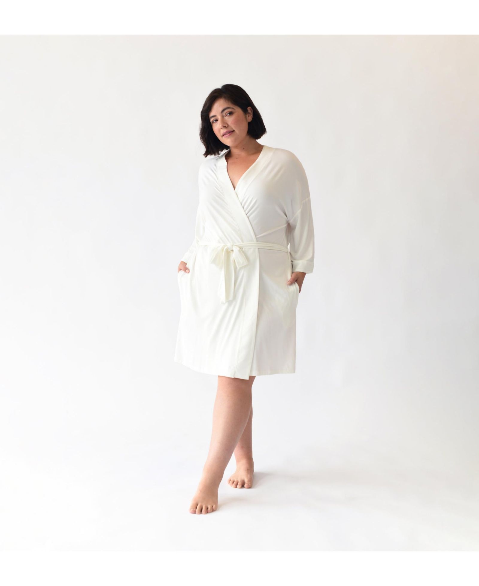 Cozy Earth Women's Stretch-Knit Viscose from Bamboo Kimono Robe