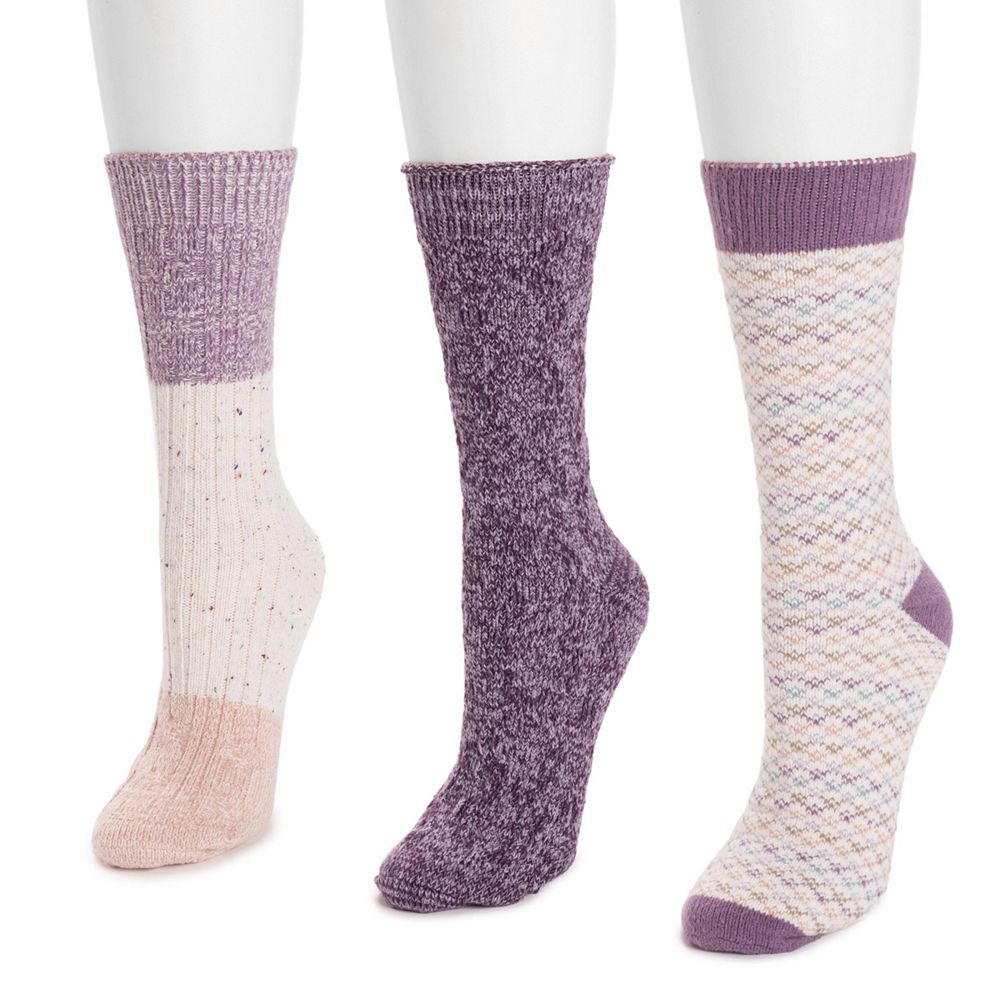 Muk Luks Women's 3 Pack Boot Socks