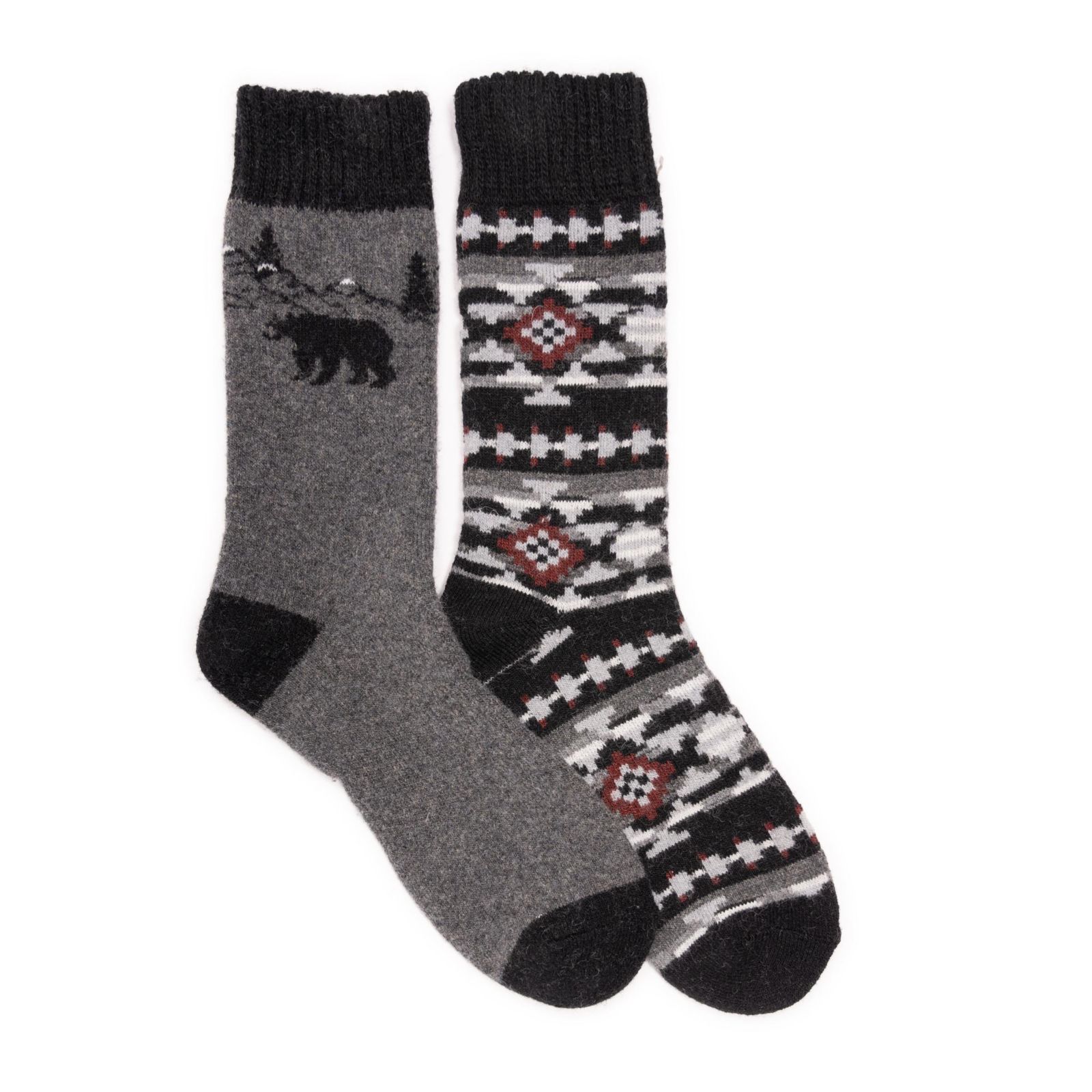 Muk Luks Men's Wool Socks (2 Pair Pack)