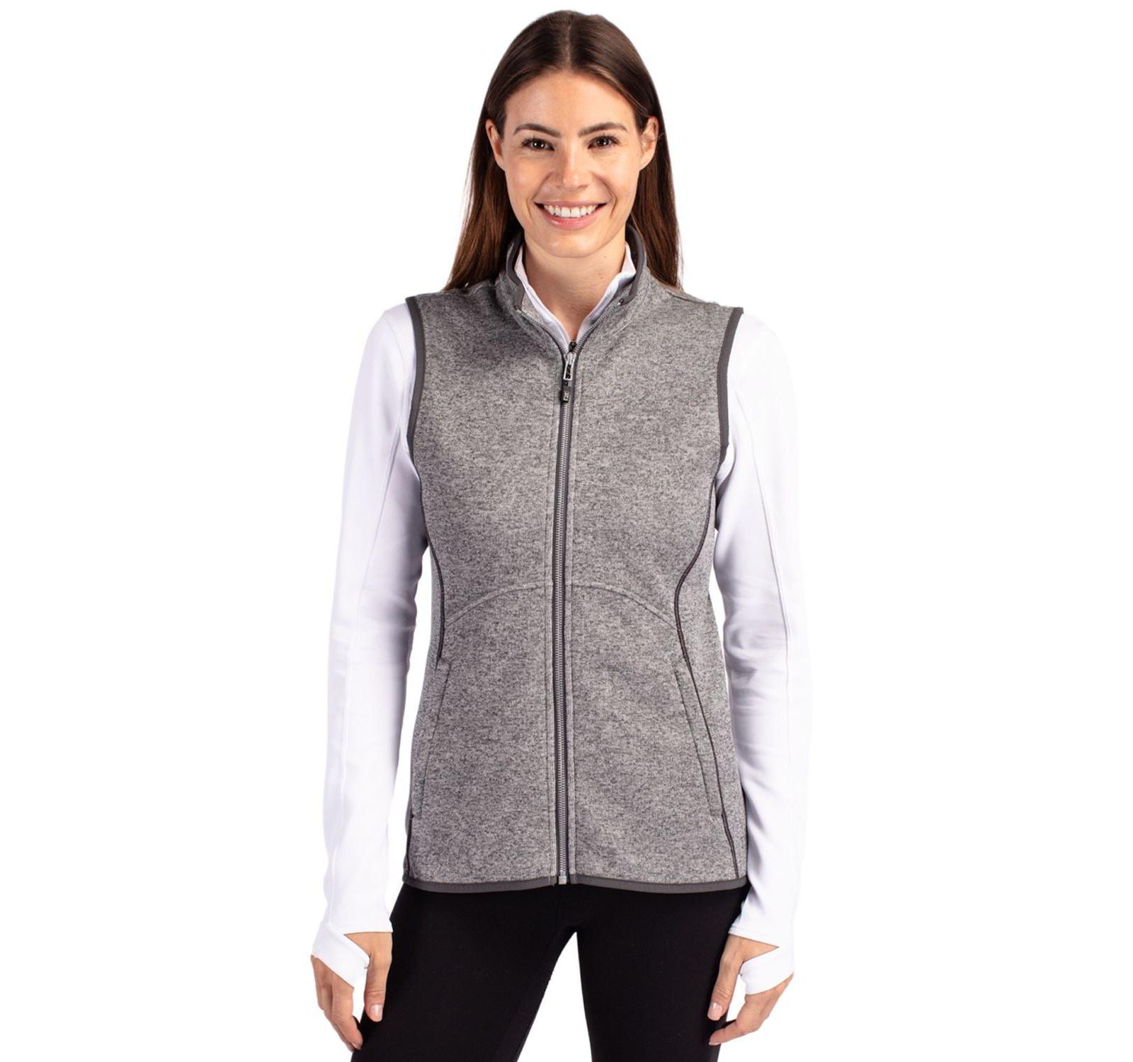 Cutter & Buck Women's Cutter and Buck Mainsail Sweater Knit Full Zip Vest