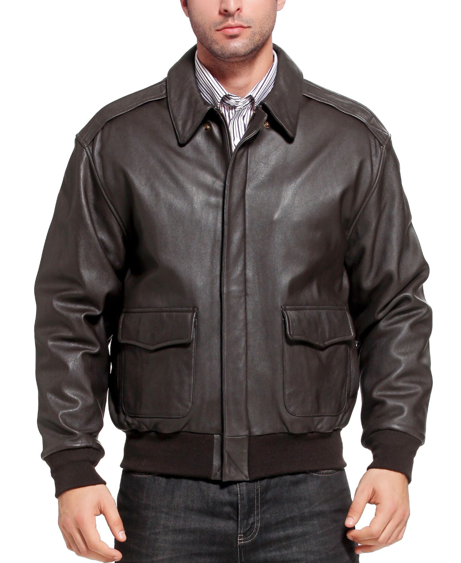 Landing Leathers Men's A-2 Leather Flight Bomber Jacket