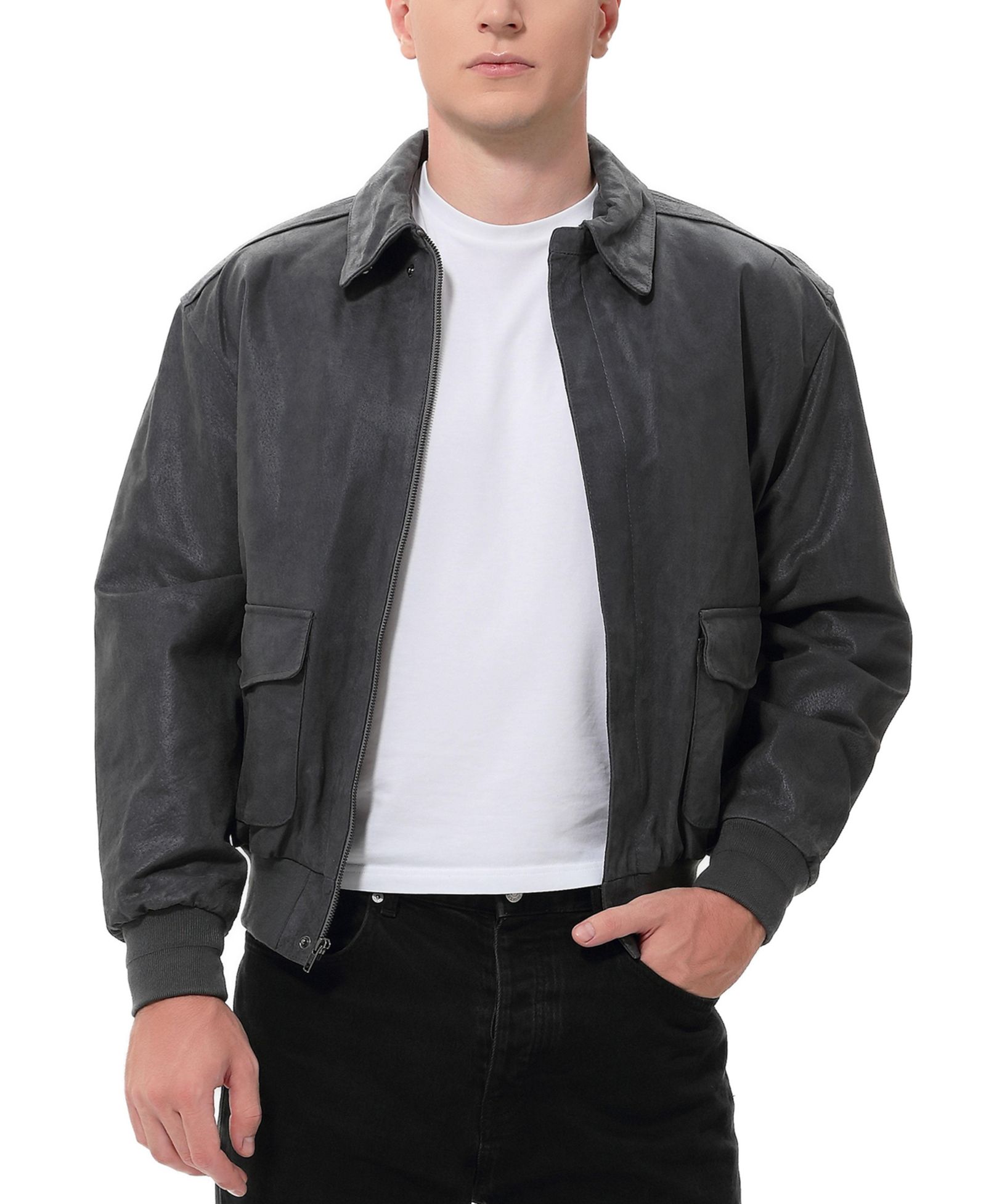 Landing Leathers мужская кожаная куртка-бомбер A-2 Distressed