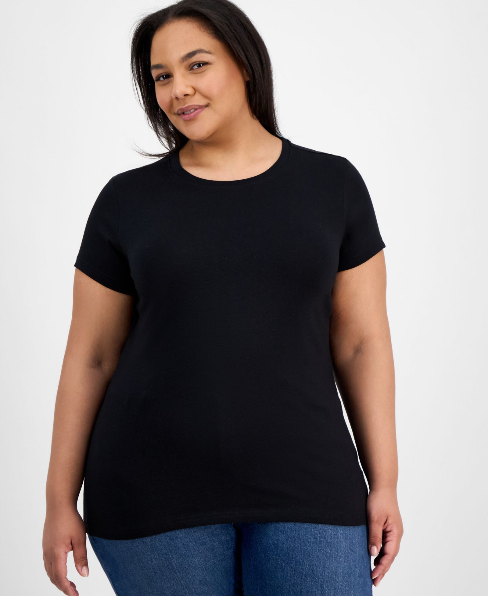 Aveto Футболка Plus Size с круглым вырезом и коротким рукавом