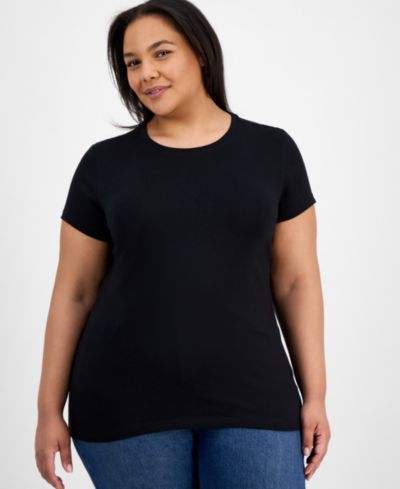 Aveto Футболка Plus Size с круглым вырезом и коротким рукавом