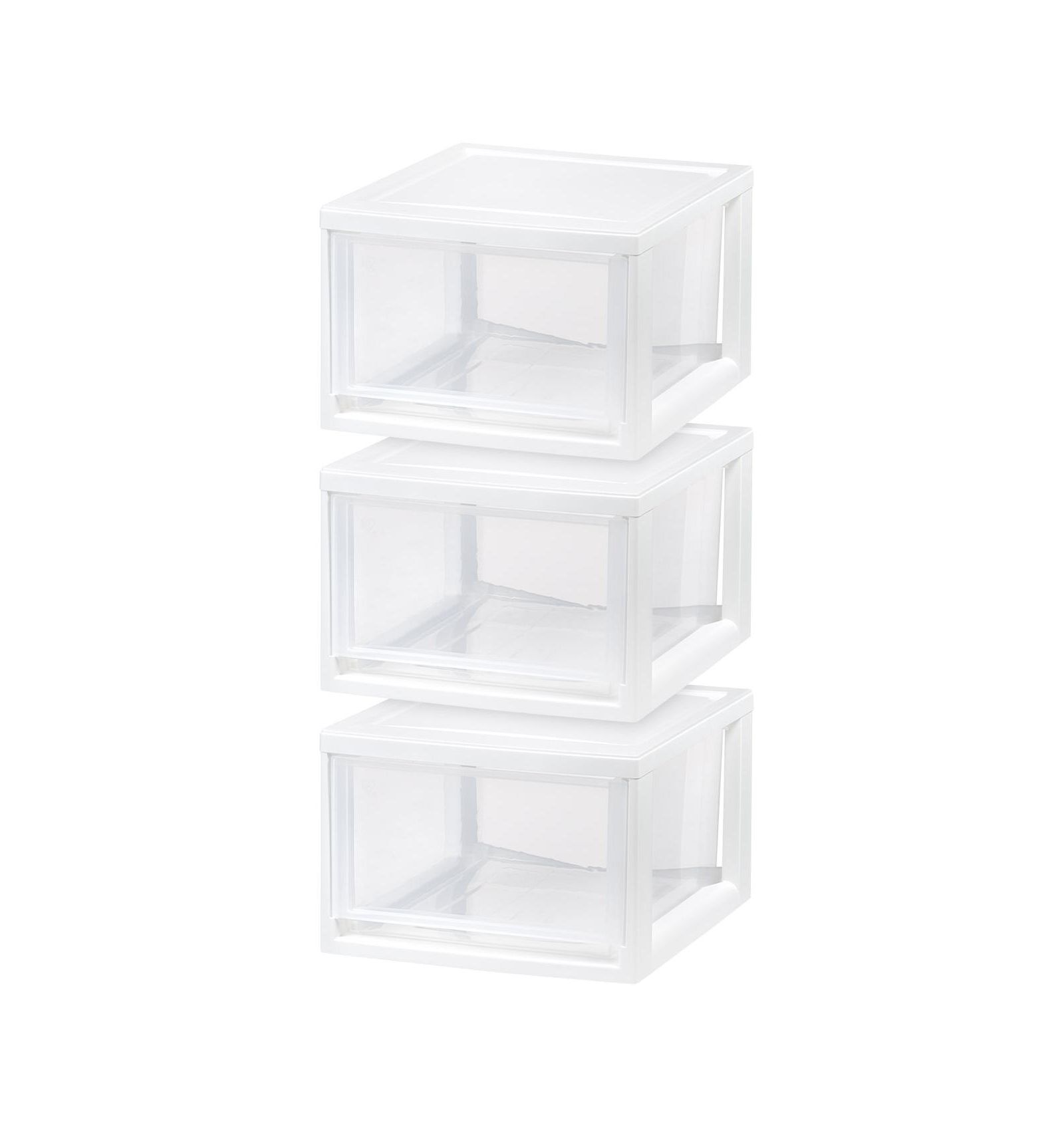 IRIS 14.5 Qt Stackable Storage Drawer, Plastic Drawer Organizer with Clear Doors for Pantry, Closet, Desk, Kitchen
