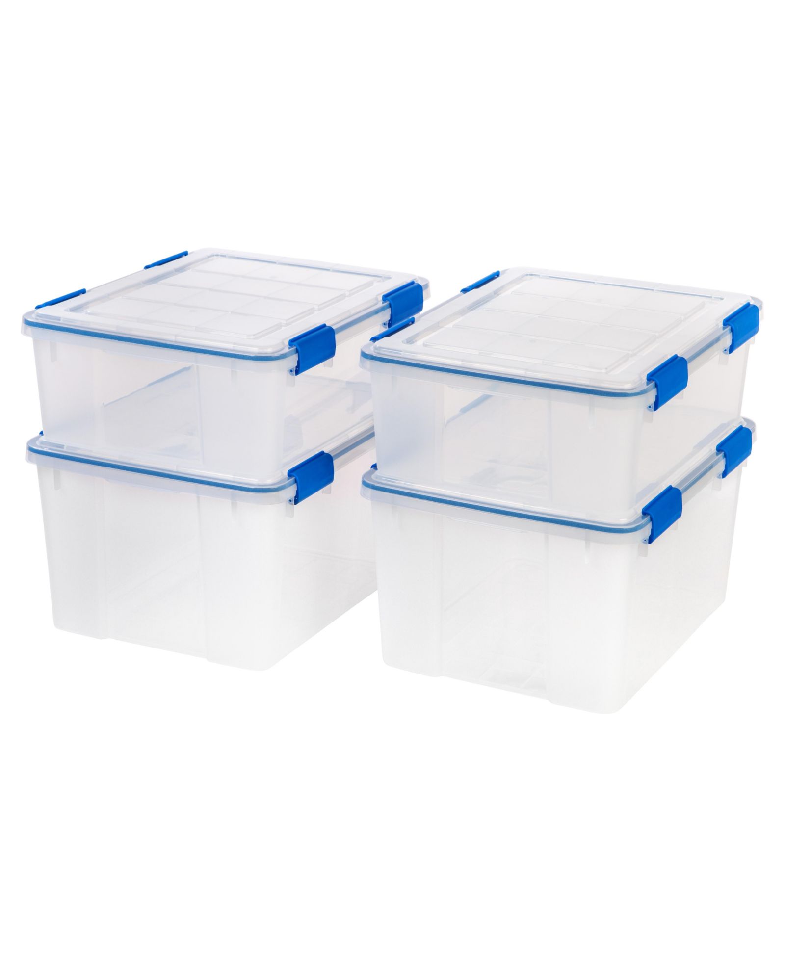 IRIS 44 Quart and 26.5 Quart WeatherPro Storage Box Combo with Durable Lid and Seal and Secure Latching Buckles