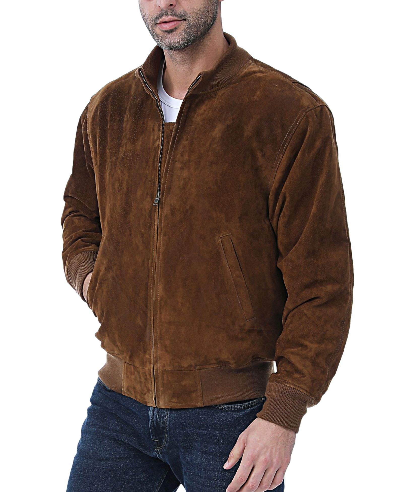 Landing Leathers Men's WWII Suede Leather Tanker Jacket