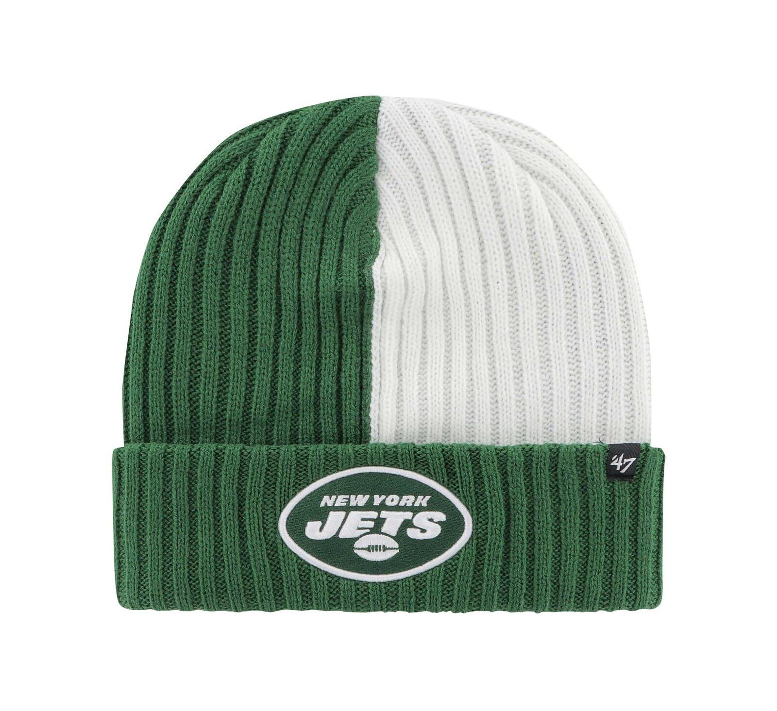 Мужская вязаная шапка '47 Brand Green New York Jets Fracture Cuffed Knit Hat