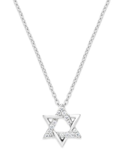Подвеска-кулон Звезда Давида из стерлингового серебра (1/10 ct. t.w.)