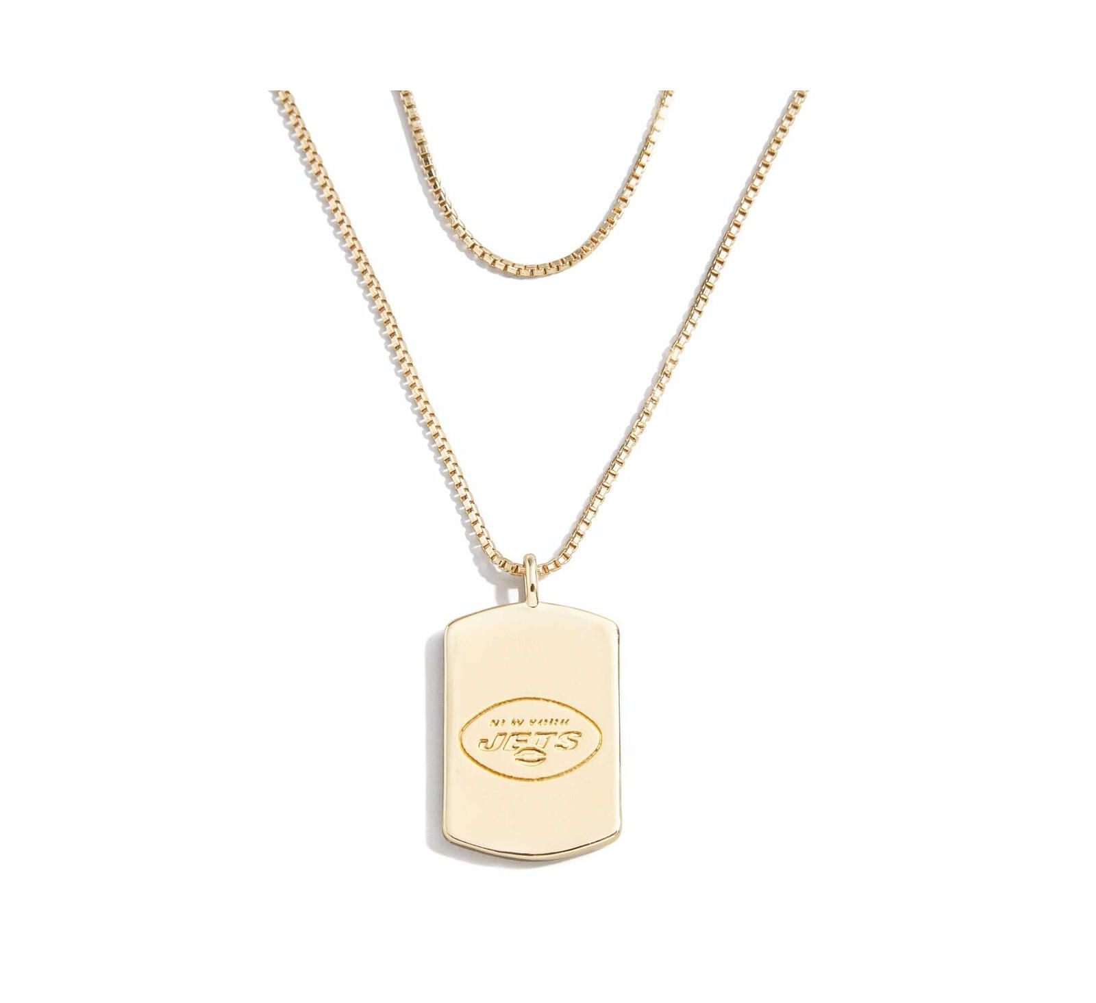 Женское ожерелье WEAR by Erin Andrews x Baublebar New York Jets Gold Dog Tag