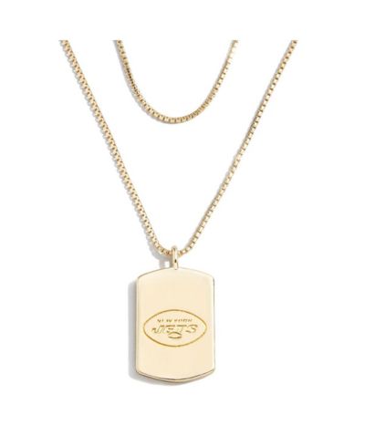 Женское ожерелье WEAR by Erin Andrews x Baublebar New York Jets Gold Dog Tag