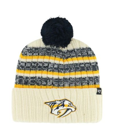 Мужская вязаная шапка '47 Brand Nashville Predators Tavern с помпоном, кремовая