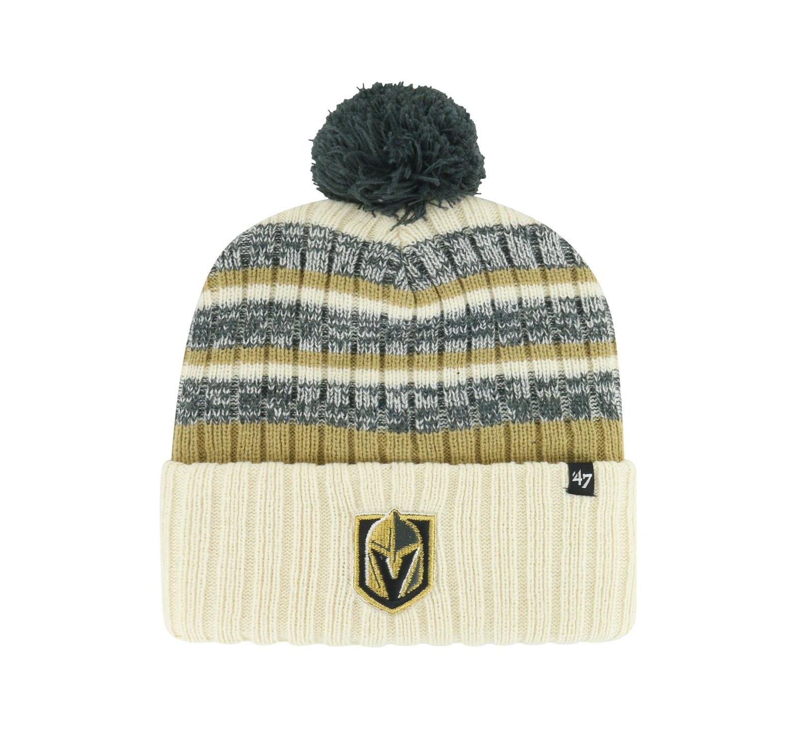 Men's '47 Brand Cream Vegas Golden Knights Tavern Cuffed Knit Hat with Pom