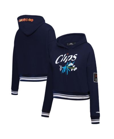 Women's Pro Standard Navy LA Clippers 2023/24 City Edition Cropped Pullover Hoodie