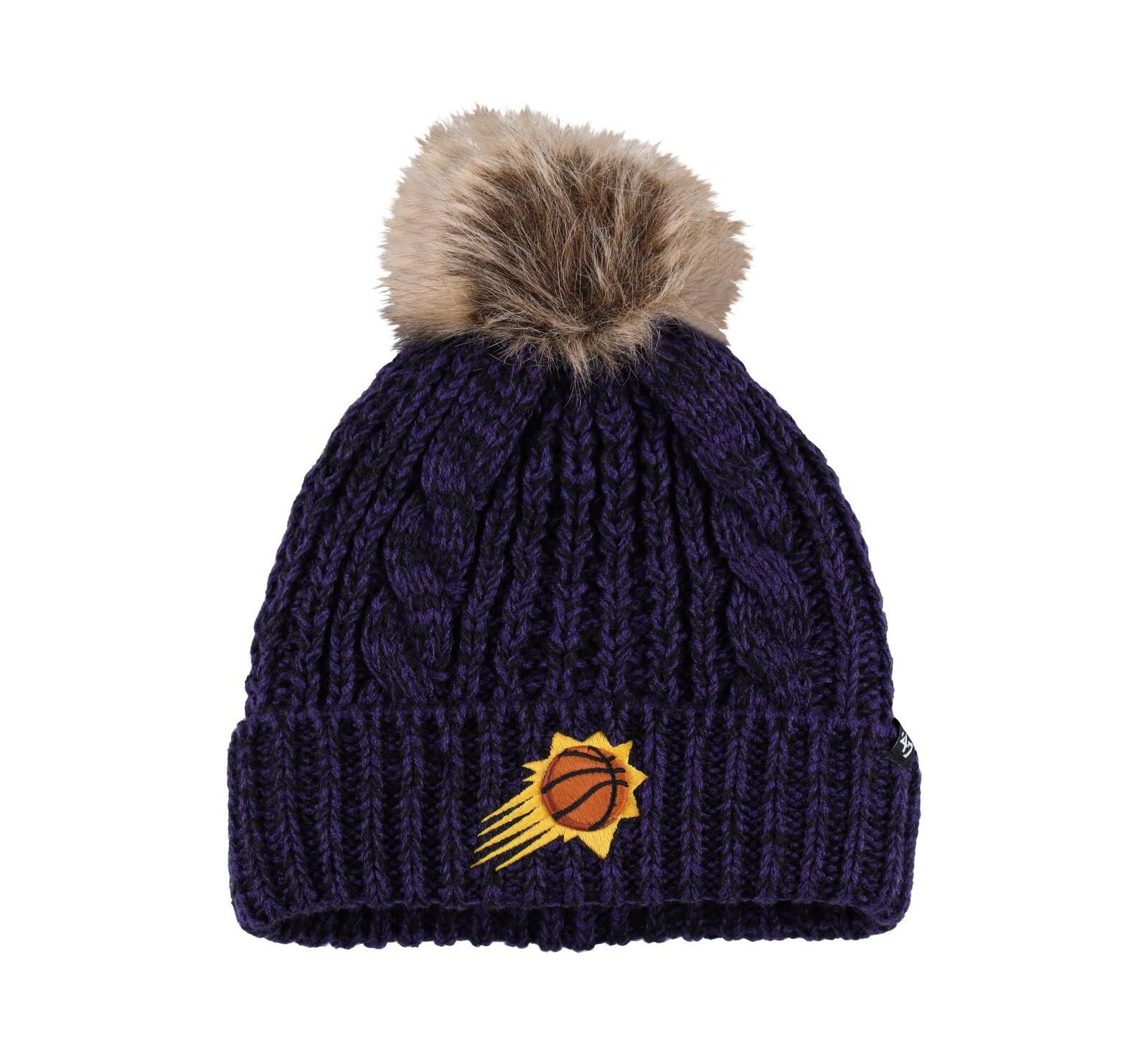 Женская вязаная шапка '47 Brand Purple Phoenix Suns Meeko Cuffed с помпоном