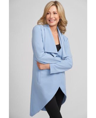 Caldwell Collection Women's Lisa Loose Fitting Knee Length Draped Collar Duster