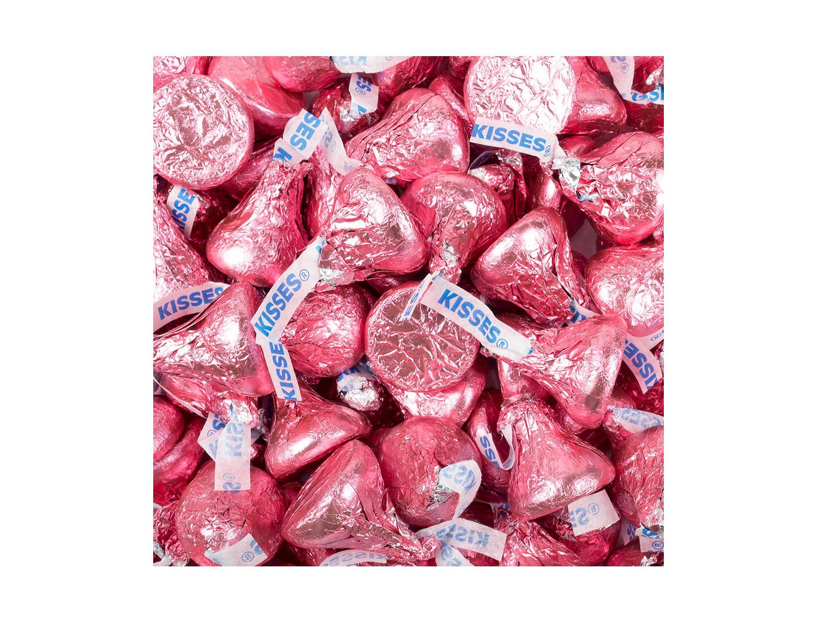 Just Candy Pink Hershey's Kisses Candy Milk Chocolates 90 Pieces