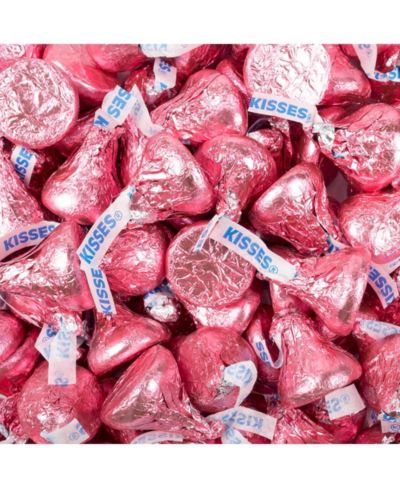 Just Candy Pink Hershey's Kisses Candy Milk Chocolates 90 Pieces