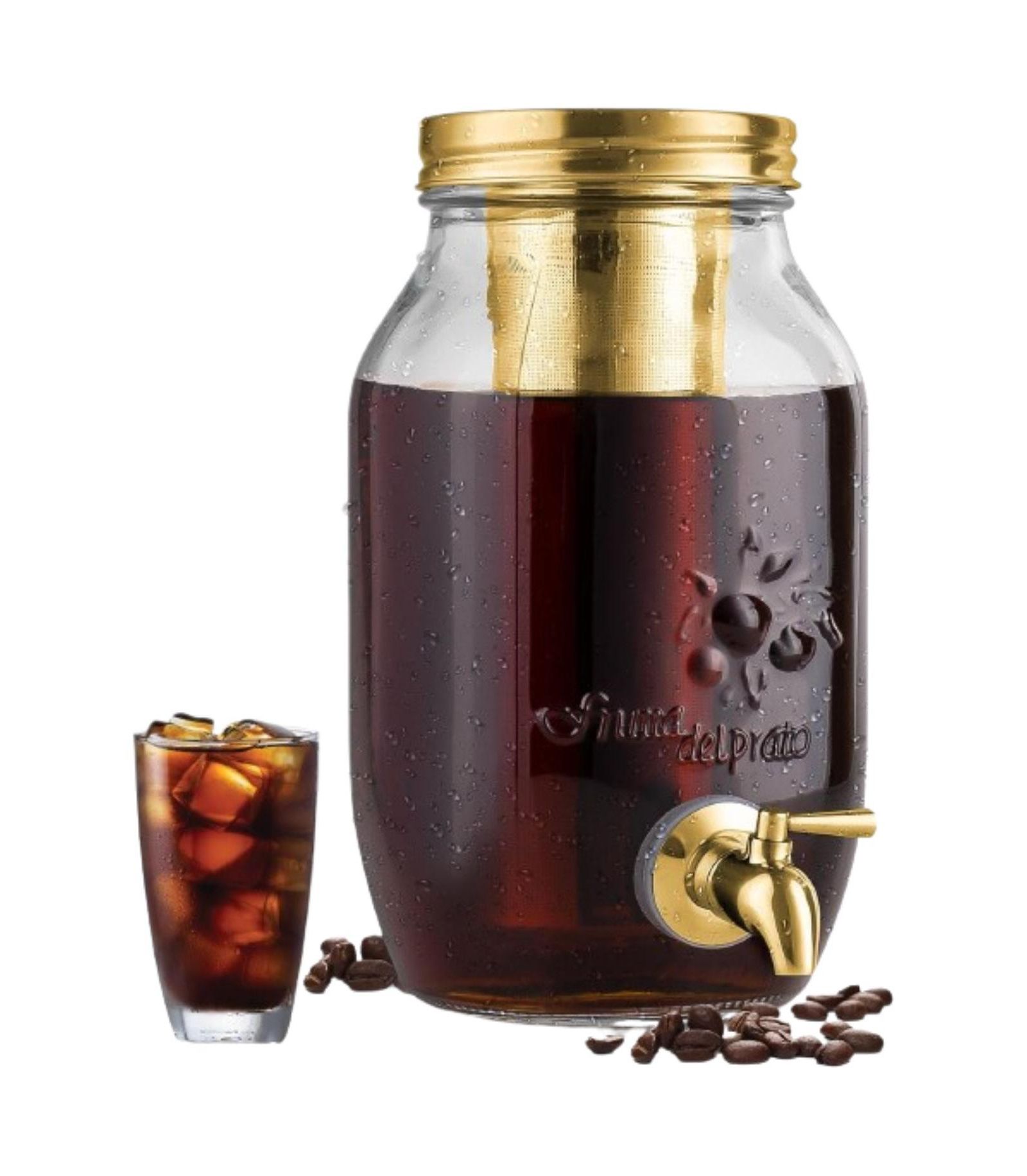 Кофеварка для колд брю Zulay Kitchen 1.5L с стеклянной колбой и стальным фильтром