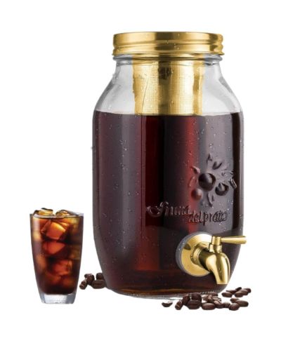 Кофеварка для колд брю Zulay Kitchen 1.5L с стеклянной колбой и стальным фильтром