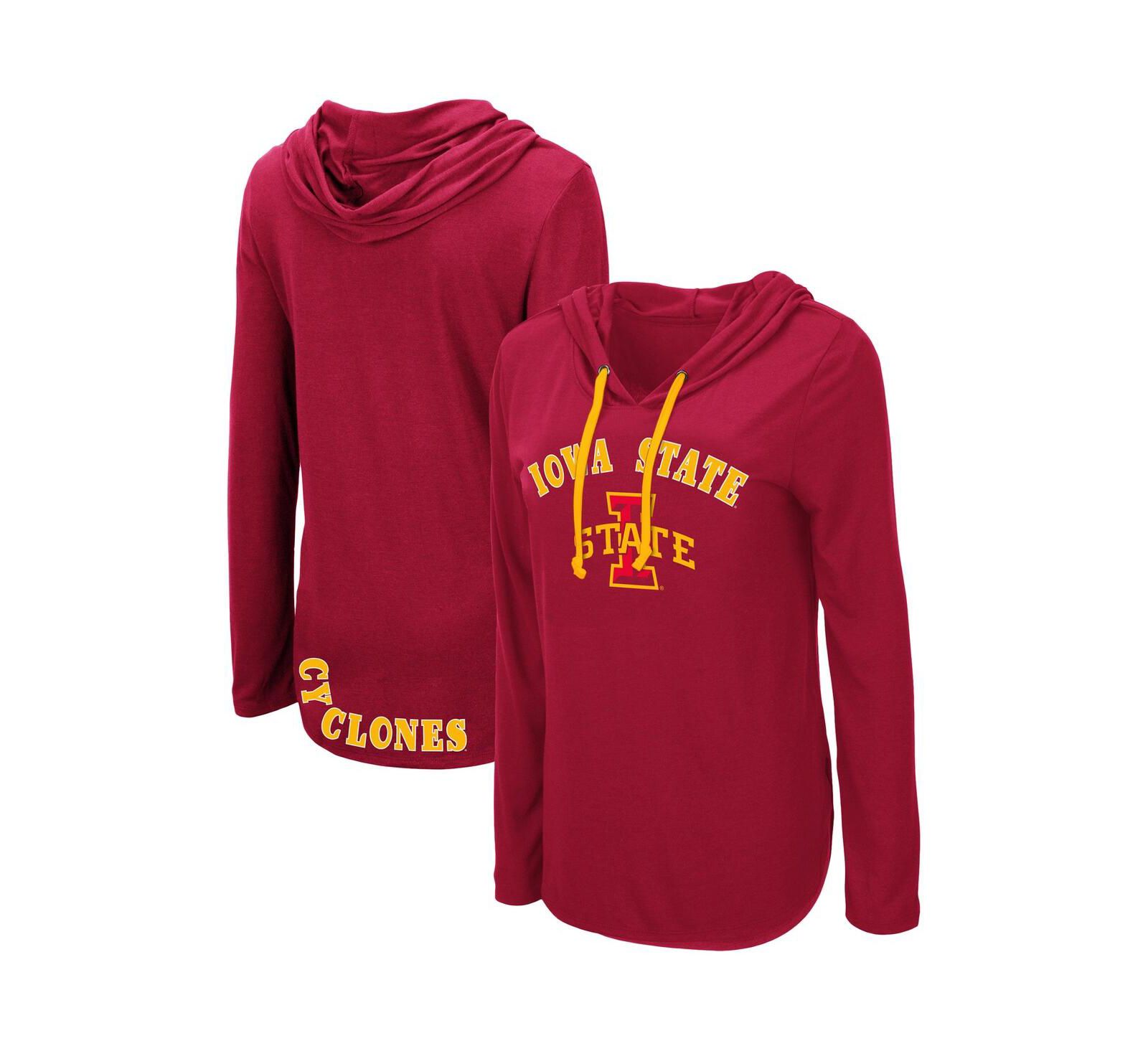Women's Colosseum Cardinal Iowa State Cyclones My Lover Lightweight Hooded Long Sleeve T-shirt