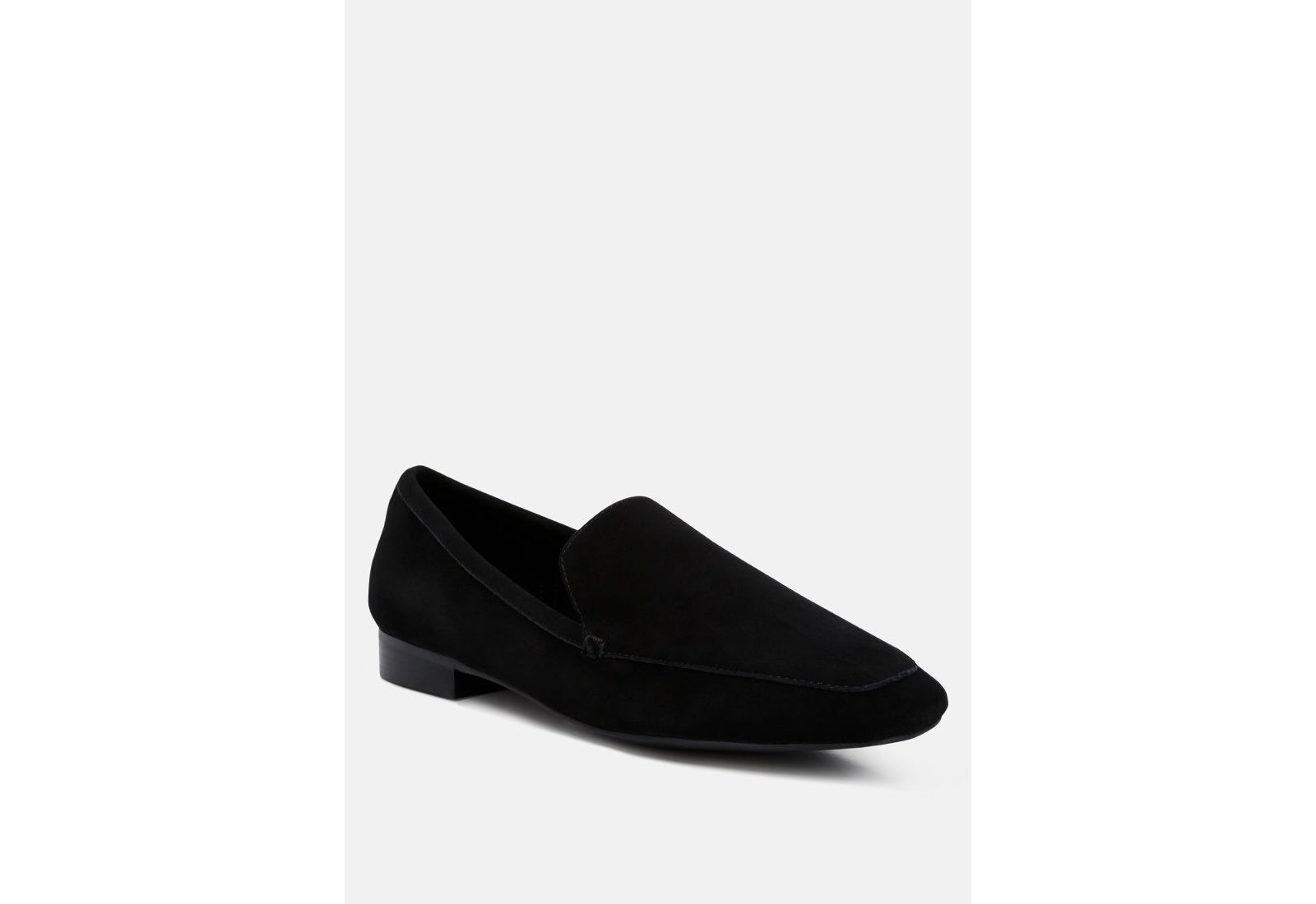 JULIA Womens Black Suede Semi Casual Loafers