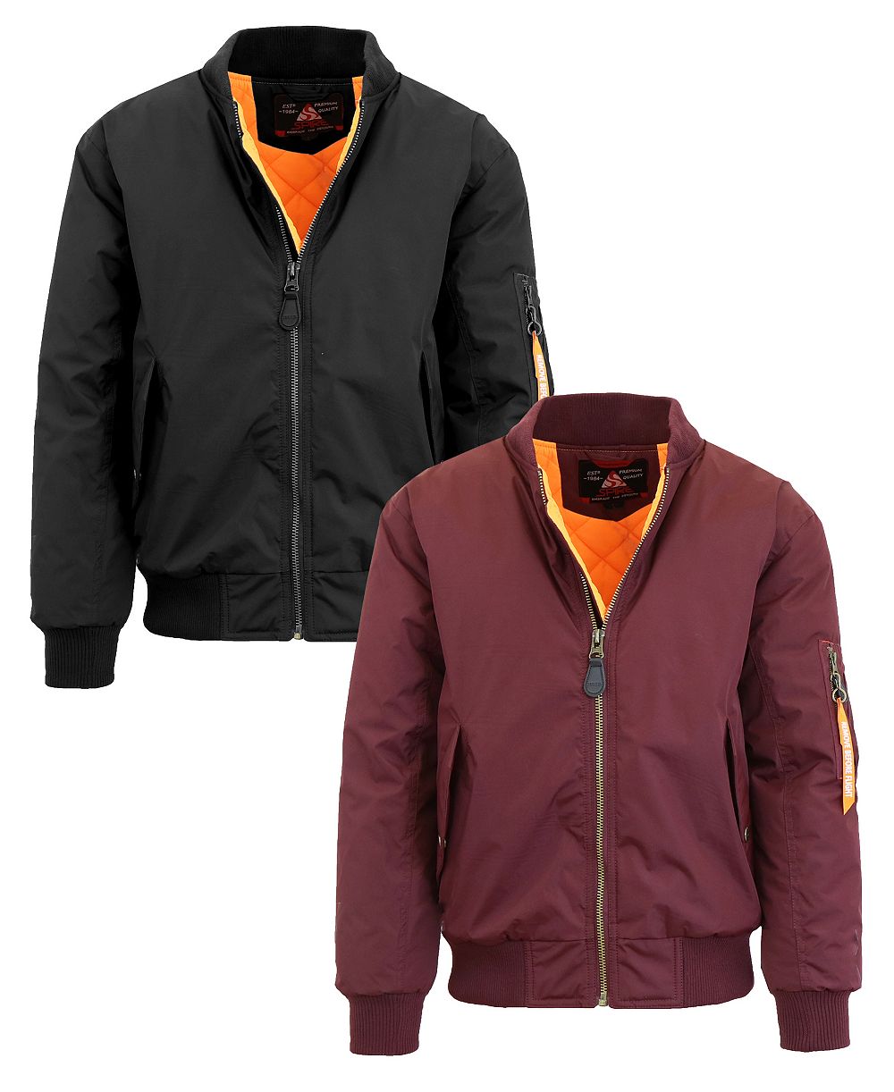 Spire By Galaxy Men's Heavyweight MA-1 Bomber Flight Jacket, Pack of 2