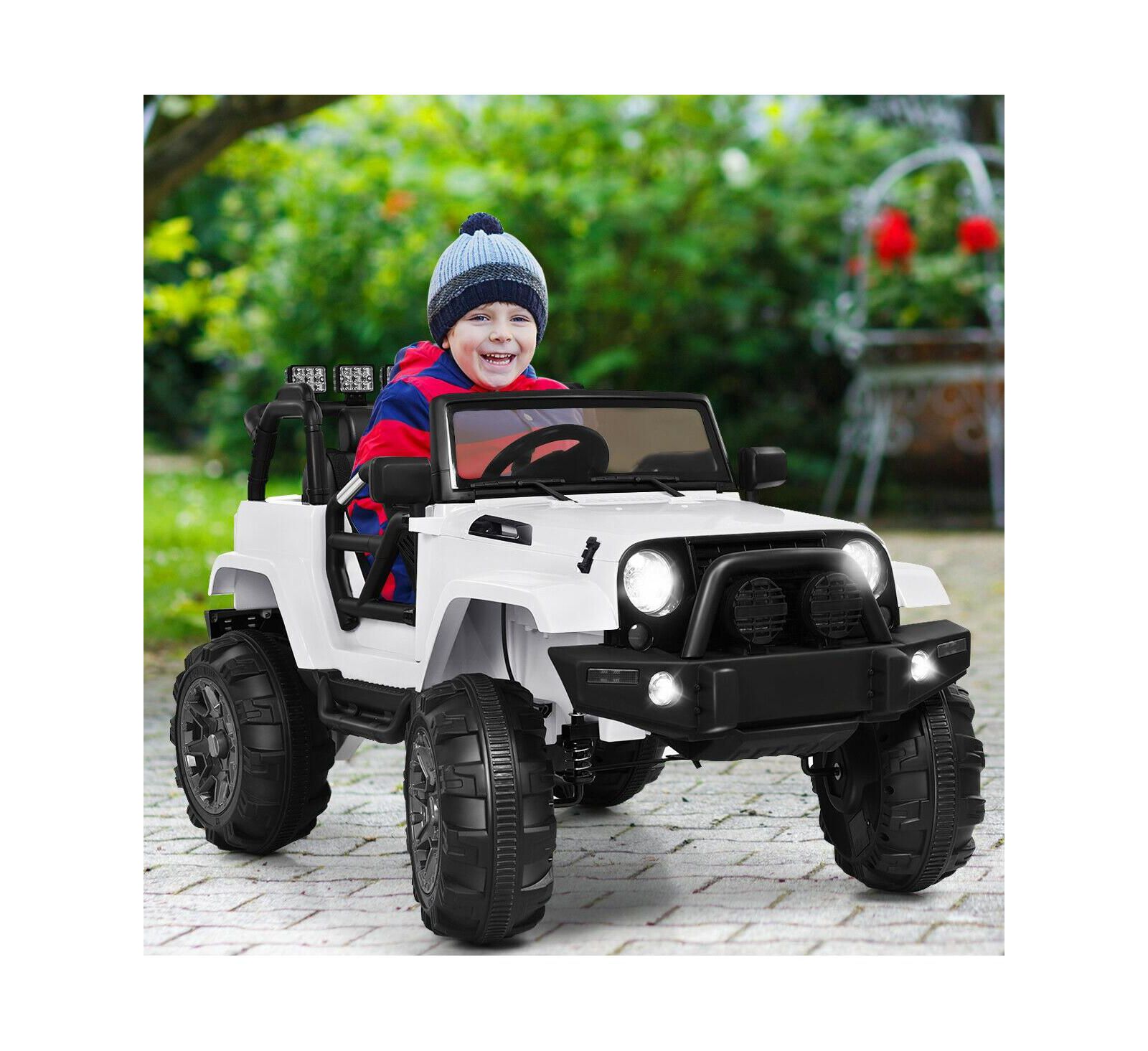 Sugift 12V Electric Ride-On Truck with Remote Control and LED Lights, 66 lbs Capacity, Ages 3-7