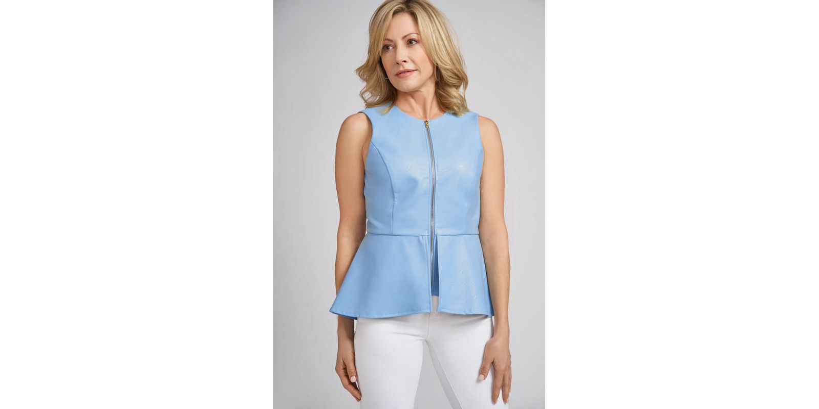 Caldwell Collection Women's Reagan жилет из искусственной кожи с золотой молнией