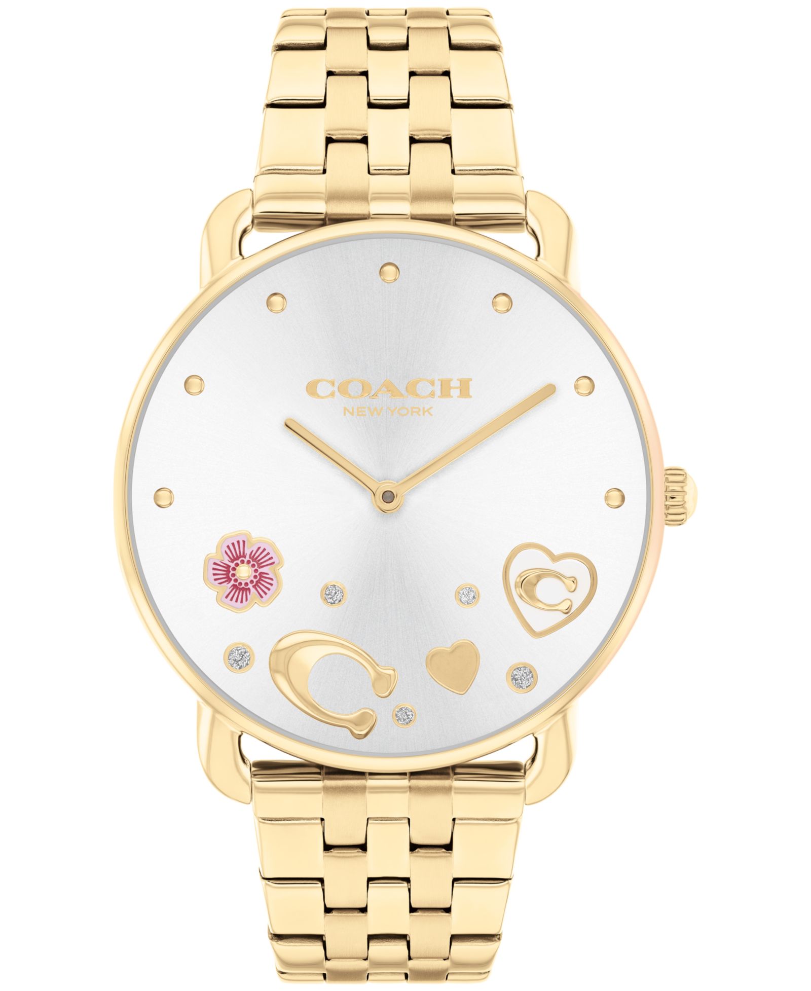 COACH Женские часы Elliot Gold-Tone Stainless Steel, 36mm