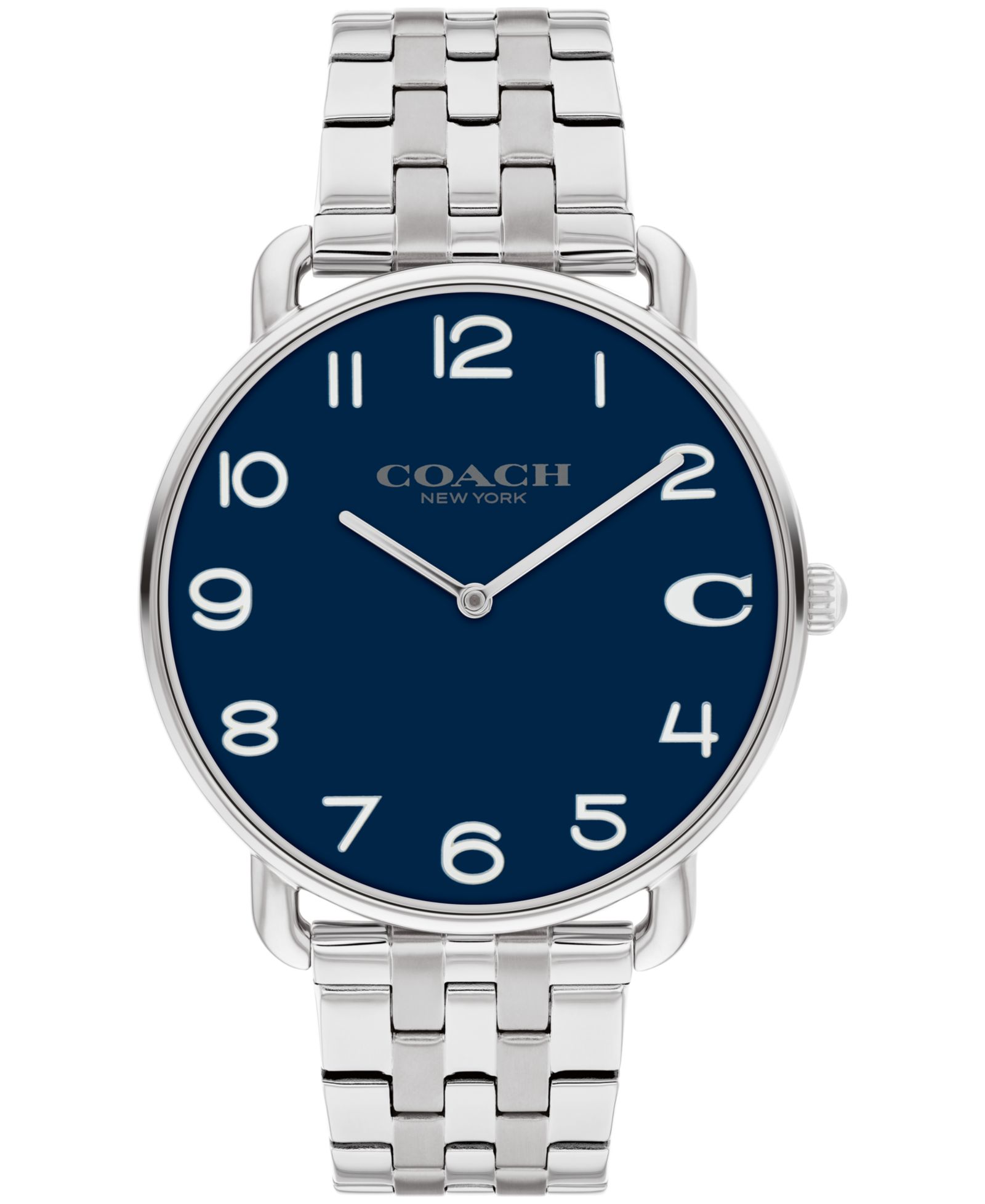 COACH Мужской Elliot Silver-Tone Stainless Steel Bracelet Watch 40mm