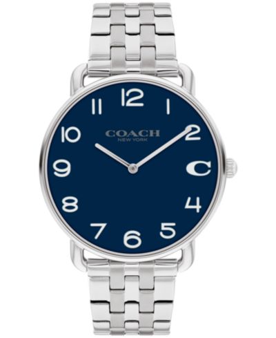 COACH Мужской Elliot Silver-Tone Stainless Steel Bracelet Watch 40mm